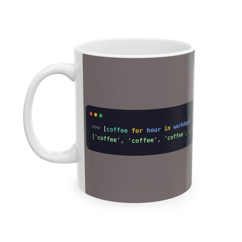 Python Programmer Mug, Funny List Comprehension Coffee Mug, Python Coder Gift, Software Engineer Gift, Coding Humor, Ceramic 11oz & 15oz image 1