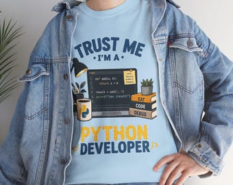 Trust Me I'm a Python Developer T-Shirt, Funny Programmer Shirt, Coding Gift for Software Engineer, Developer Tee, Python Programmer