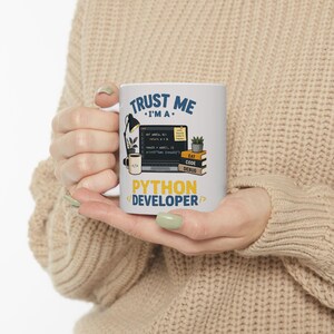 Python Developer Coffee Mug, Funny Programmer Mug, Trust Me I'm a Developer, Coding Gift for Software Engineer, Ceramic Coffee Cup image 7