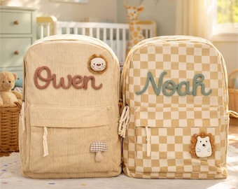 Aangepaste rugzak met borduurnaam, gepersonaliseerde babyrugzak voor peuter, babytas voor kinderen, terug naar school cadeau, leuk verjaardagscadeau voor jongens, meisje