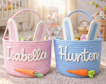 Gepersonaliseerde paasmand met naam • Eieren zoeken • Handgemaakte mand konijnen • Gepersonaliseerde paasmand • Eieren zoeken • Handgemaakte mand konijn