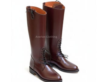 第一次世界大戦のイギリス陸軍将校用革製乗馬ブーツ（ブナ材製シュー