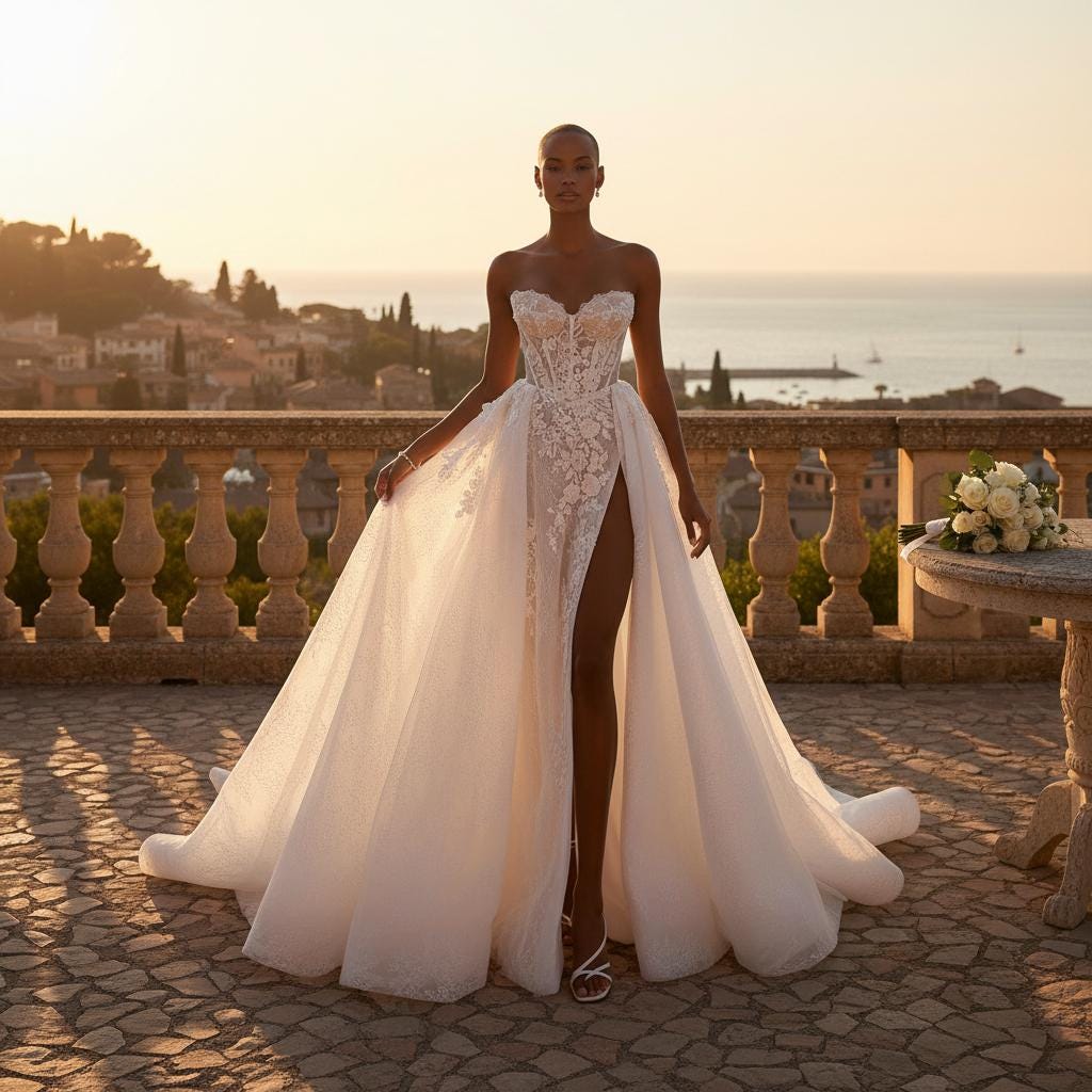 Strapless Chiffon Gown