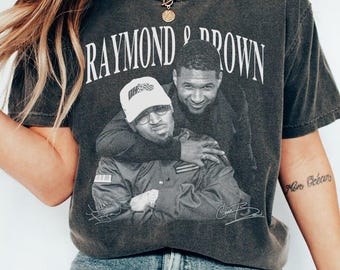 Raymond and Brown The R&B Tour 2026 Comfort Colors-skjorta, Usher Raymond And Chris Brown Tour 2026-skjorta