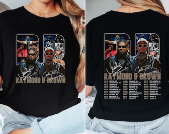 2 Seite Usher Raymond und Chris Brown Tour 2026 T-Shirt, R & B Tour Chris Brown Usher Raymond T-Shirt, Konzertgrafik-T-Shirt