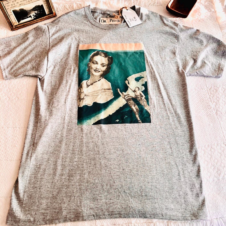 Who Needs Men? Graphic Tee: Handmade Collage Print Wearable Art image 11