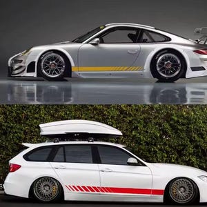 2 stuks auto zijdeur sticker vinyl body custom trim sticker race streep auto decor - kies een kleur!
