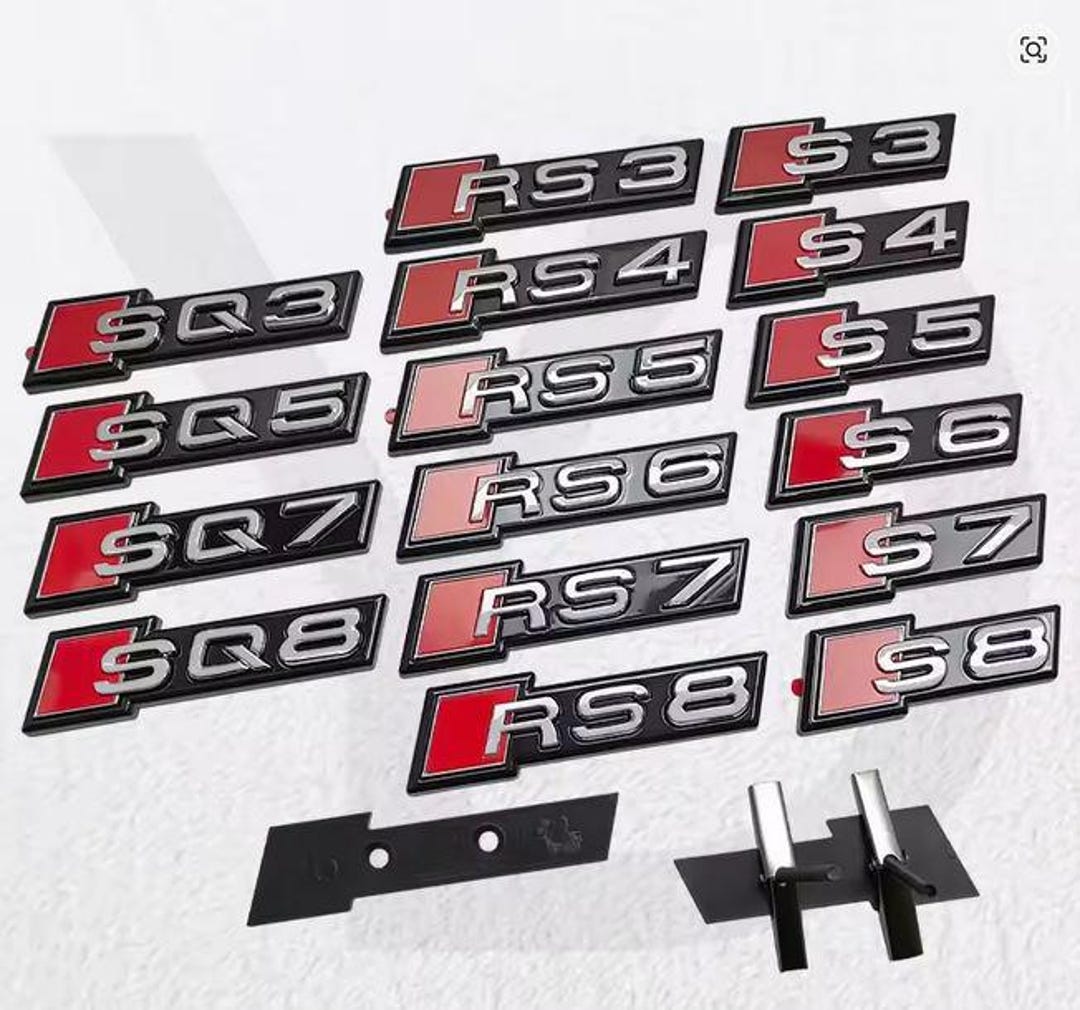 Emblem Badge Sticker Decals for Audi Grille Car Front S3 S4 S5 S6 S7 S8 ...