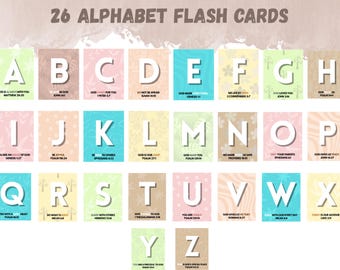 Bible ABC Flashcards for Kids | Christian Alphabet Scripture Cards | Preschool Faith Learning Printable
