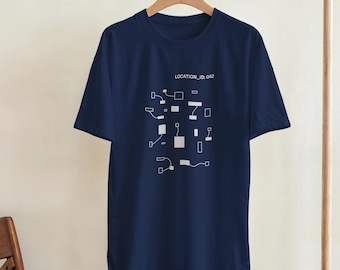 ID de ubicación: 42 Camiseta Tech Heavyweight – Camiseta minimalista de programador – Regalo de camiseta de codificador