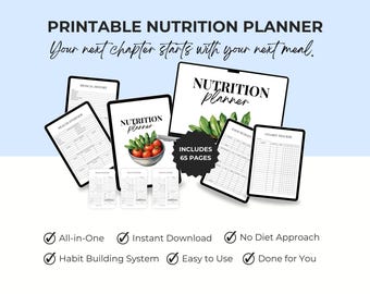Ultimate Nutrition Planner | 30 Day Challenge, Macro Tracker (Printable PDF)