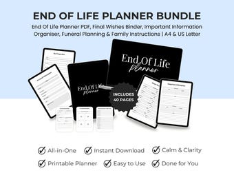 End of Life Planner, Final Wishes Organizer (Printable PDF)