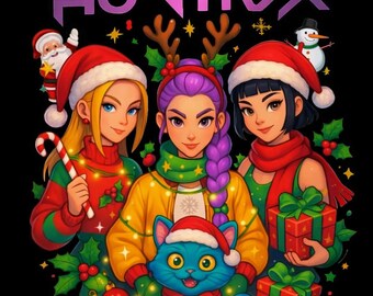christmas Huntrix Girl Anime PNG (Digital Download)
