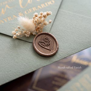 Juego de invitaciones de boda en verde salvia, invitación para la ceremonia musulmana Nikah, caligrafía árabe, papelería de lujo. imagen 4