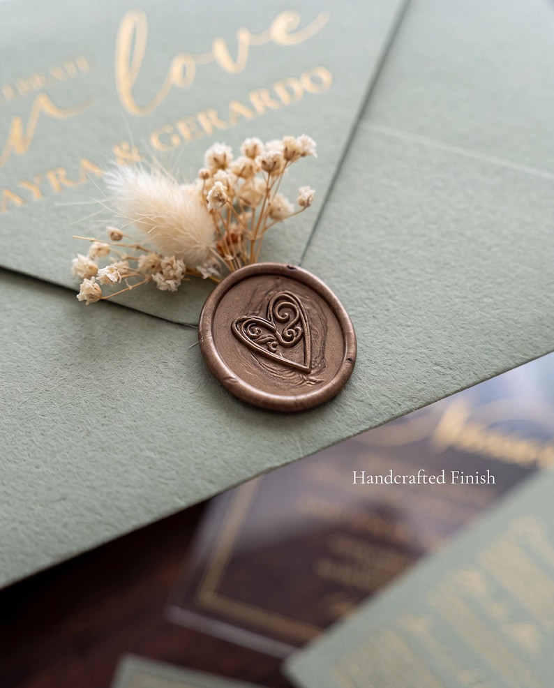Juego de invitaciones de boda en verde salvia, invitación para la ceremonia musulmana Nikah, caligrafía árabe, papelería de lujo. imagen 4