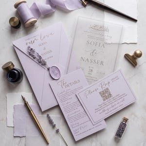 Juego de invitaciones de boda en verde salvia, invitación para la ceremonia musulmana Nikah, caligrafía árabe, papelería de lujo. imagen 10