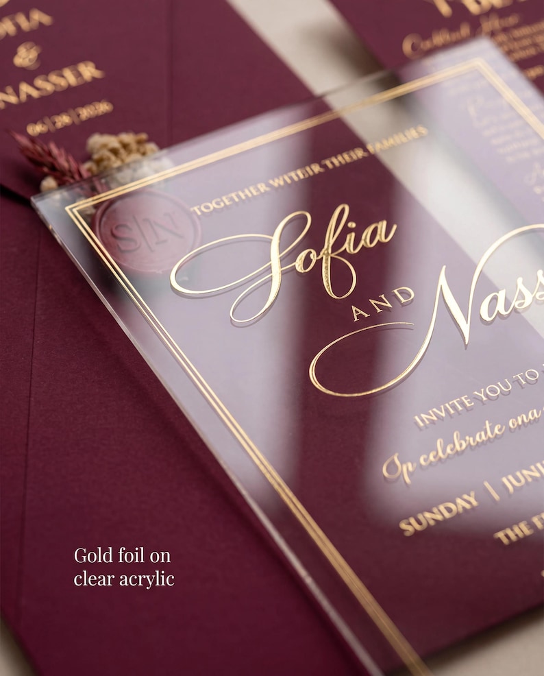 Juego de invitaciones de boda en verde salvia, invitación para la ceremonia musulmana Nikah, caligrafía árabe, papelería de lujo. imagen 7