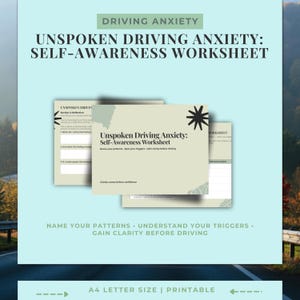 Driving Anxiety Worksheet | Thought Pattern Identification (PDF Download)