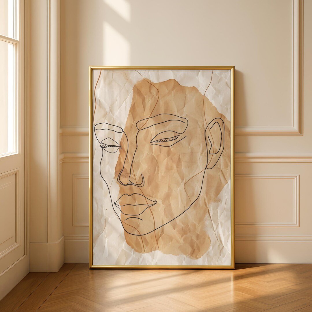 Abstract Female Line Art Print, Minimalist Face Wall Art, Modern ...