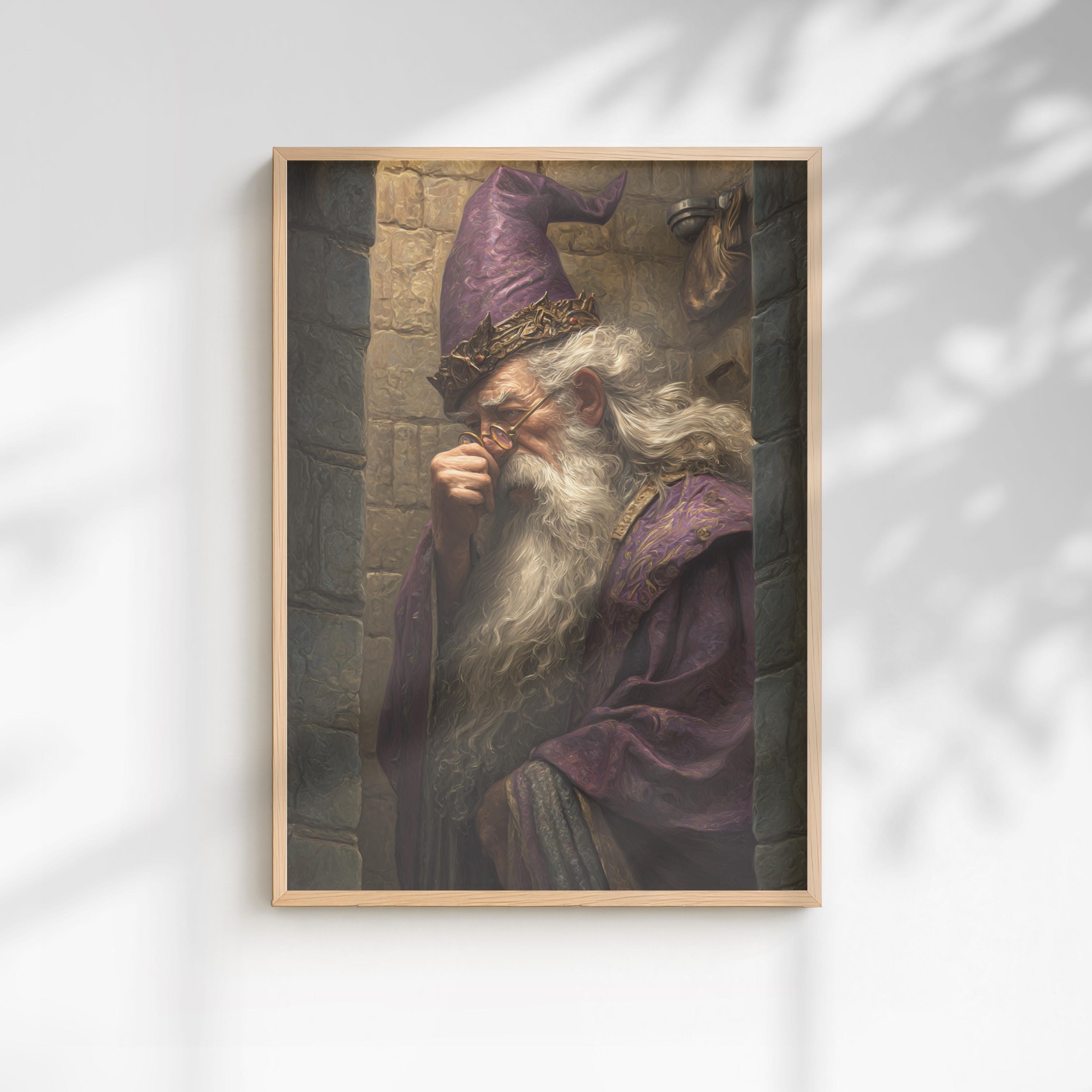 Grumpy Wizard Portrait | Funny Fantasy Art Print - Etsy
