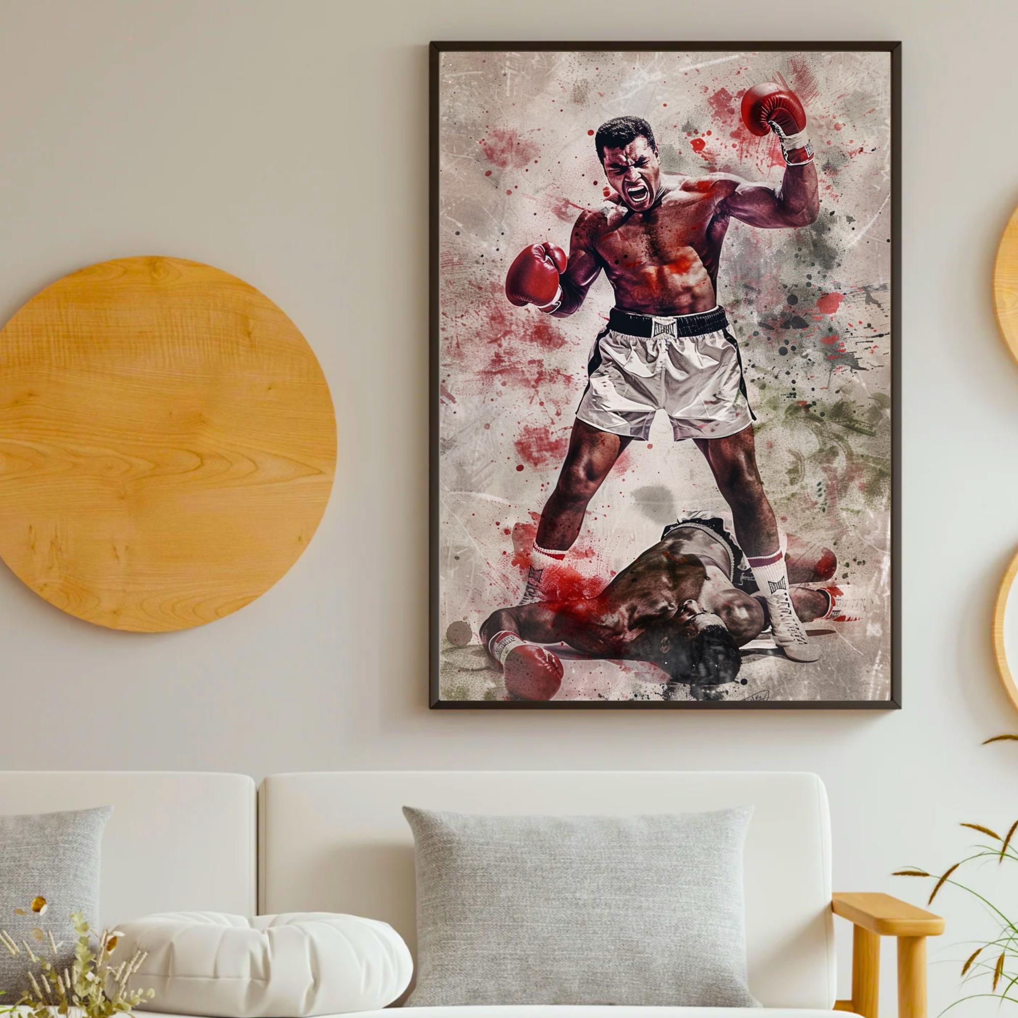 Muhammad Ali Knockout Poster | Boxing Legend Wall Art | Watercolour ...