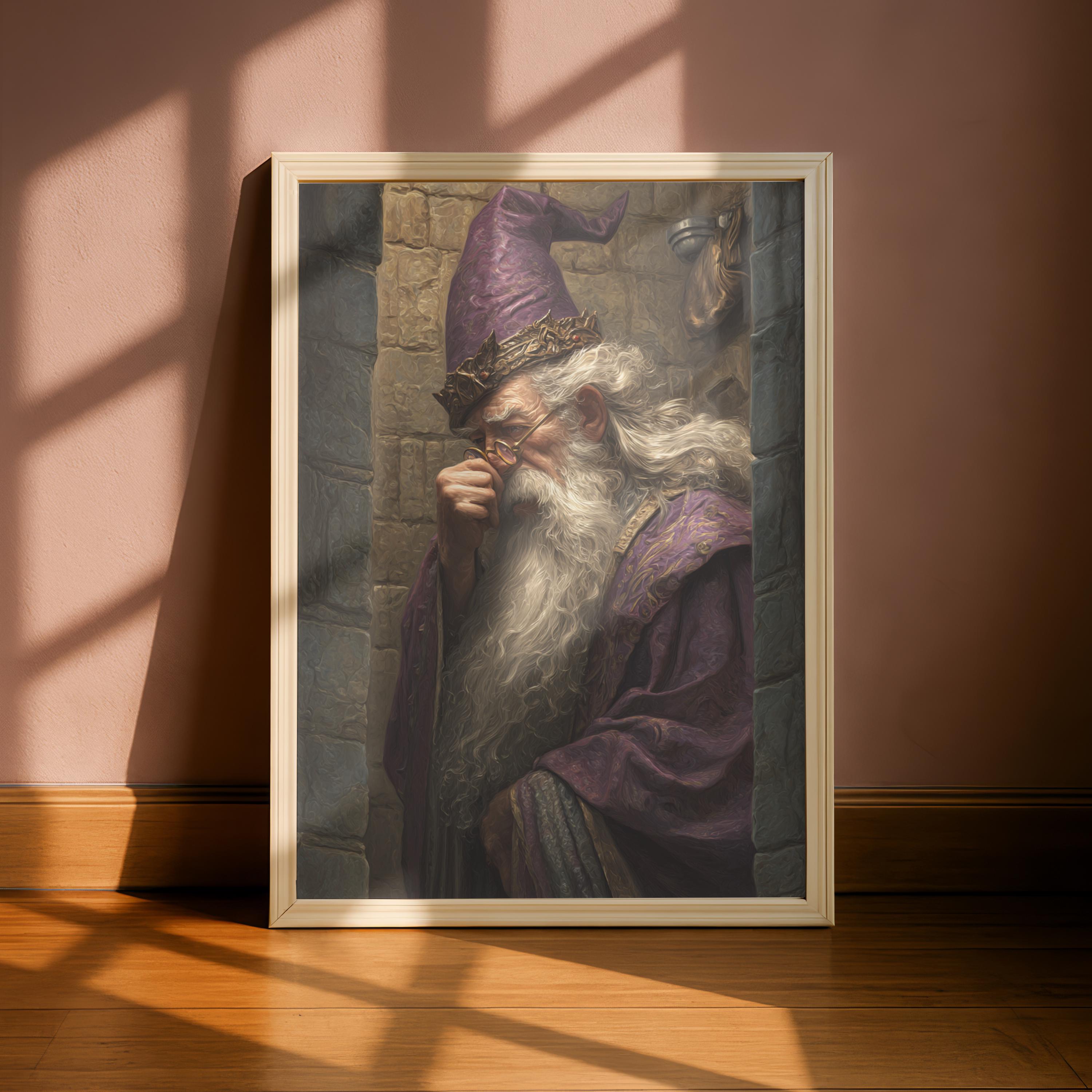 Grumpy Wizard Portrait | Funny Fantasy Art Print - Etsy