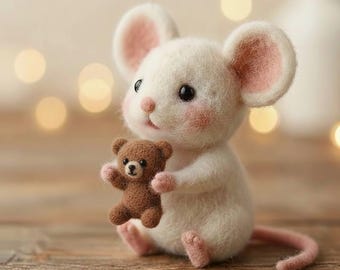 Baby Felt Mouse – Handmade Nursery Decor & Baby Gift