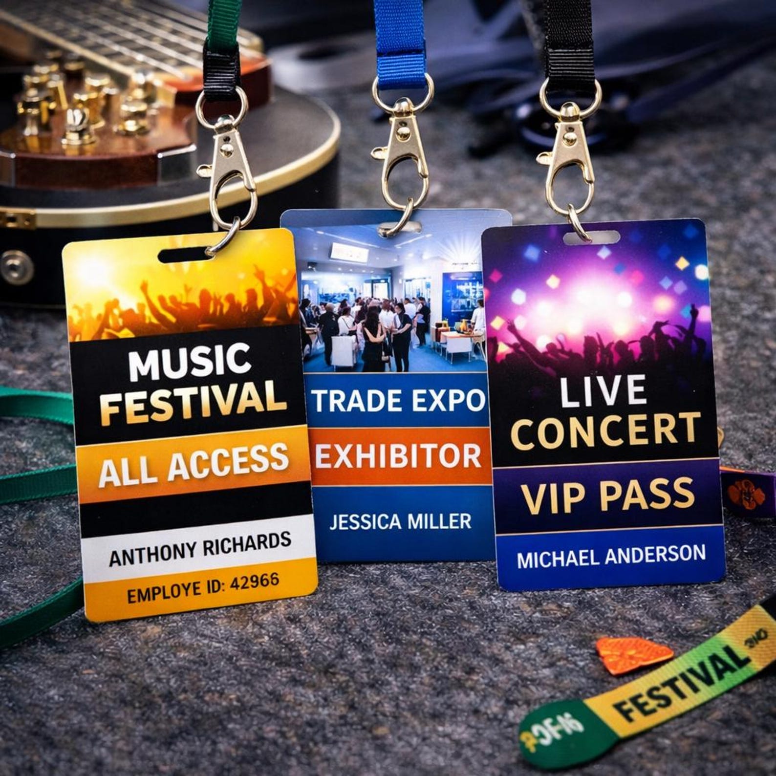 Custom Event Pass PVC Card With Logo | Concert Festival Trade Show ...
