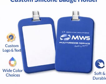 Aangepaste siliconen badgehouders met je bedrijfslogo bedrukt | Gepersonaliseerde badgehouder in bulk voor stafmedewerker/werkercoördinator