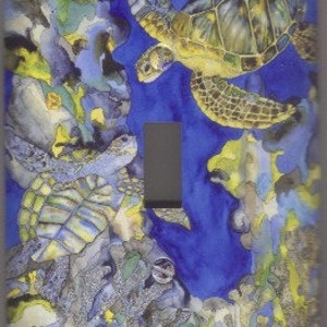 Light Switch Plate - Tropical Hawaiian Turtles Together - Made in Hawaii