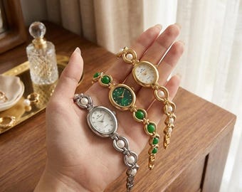 Women Watch Bracelet Quartz Wristwatches Brand Luxury Vintage Casual Small Silver Clock High Quality, Dark Academia Aesthetic Gothic Jewelry