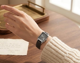 Gold Women’s Watch | Minimalist Leather Strap Watch | Gift for Her | Everyday | Elegant Small Dial Classic Style Fashion Accessory for Women