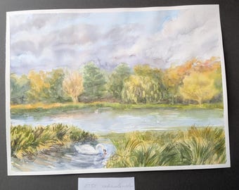 アグネス・G・ダースト 水彩画『聖トマス教会』 アグネス・G・ダースト 水彩画『聖トマス教会』