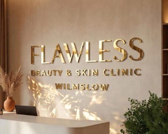 Business Logo Zeichen, Empfang Logo Zeichen, Schönheitssalon Zeichen, Laser geschnitten Logo Zeichen, 3D Business Zeichen, Business Schild, ästhetischer Salon Zeichen