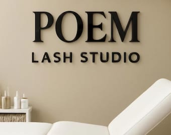 Laser Cut Logo-Schild, Benutzerdefinierte Schilder, Schönheitssalon-Schild, Geschäftsschild, Büroschild, Empfangsschild, 3D-Business-Schild, Geschäftsschild