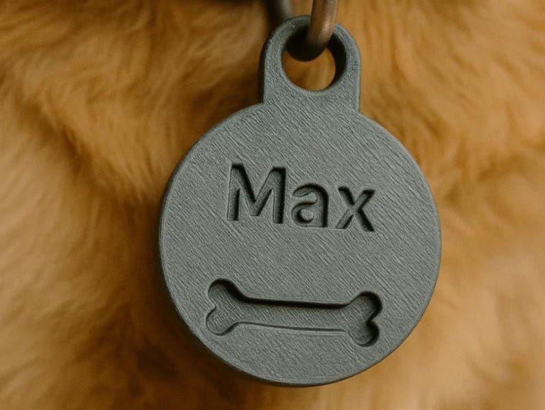 Custom 3D Printed Dog Tag – Personalized Pet Name Tag – Lightweight ...