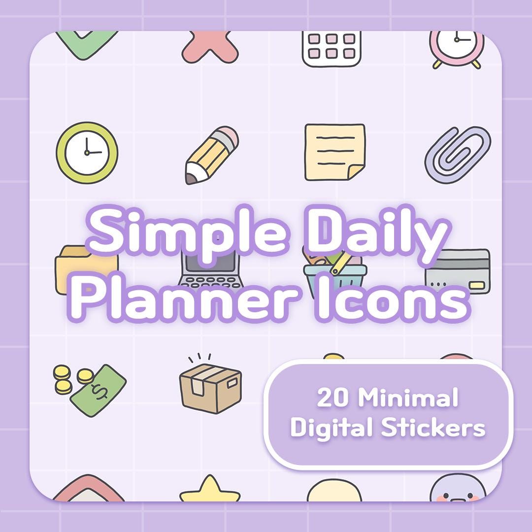 Daily Planner Icons | Minimal Digital Stickers for Planners | Goodnotes ...