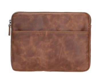 AWE Genuine Leather Slim Laptop Bag, Over Shoulder Laptop/Tablet/PC Carrying Everyday Bag, Laptop Accessories Gift for Her/Him