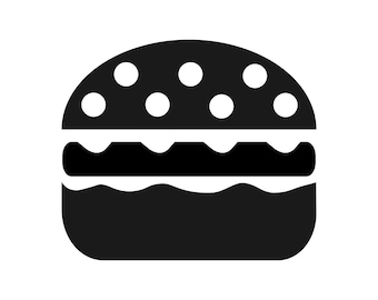 Burgerikon SVG | Svart silhuett Clipart (digitala filer)