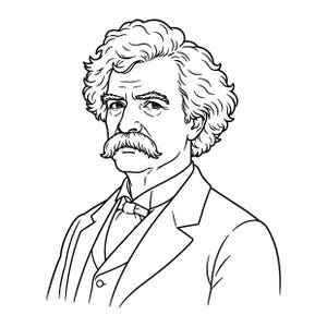 Mark Twain SVG Cricut | Mark Twain PNG | Mark Twain-kontur (svg, png, jpg, eps, pdf)