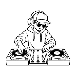 DJ svg Cricut | DJ music png | DJ jpg | Outline (svg, png, jpg, eps, pdf)