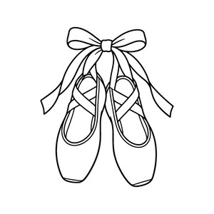 Ballet Shoes SVG Cricut | Ballet Shoes PNG | Ballet Shoes JPG | Outline (svg, png, jpg, eps, pdf)