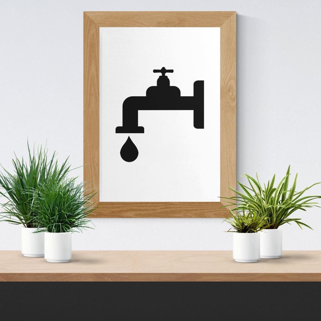 Svg Faucet Pattern Faucet Icon SVG Silhouette | Plumbing Vector Graphic (digital Download ...