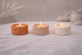 Handmade Braided Jesmonite Tealight Holder \u2013 Minimalist Home Decor