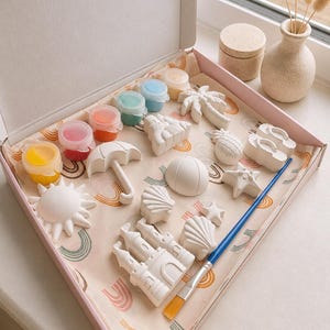 Verf je eigen zomerse strandvibes knutselset – jesmonite, acrylverf, penseel