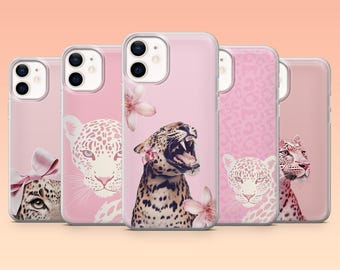 Pink Jaguar Phone Case Glamour Y2k Cover for iPhone 17Pro, 16, 15, 14, 13, 12, Samsung S25, S24, S23Fe, S22, A16, A26, A56, Pixel 10, 9Pro