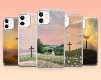 Holy Cross Phone Case Jesus Christian Cover for iPhone 17Pro, 16, 15, 14, 13, 12, Samsung S25, S24, S23Fe, S22, A16, A26, Pixel 10, 9Pro