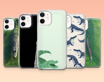 Crocodile Phone Case Wildlife Jungle Cover for iPhone 17Pro, 16, 15, 14, 13, 12, Samsung S25, S24, S23Fe, S22, A16, A26, A56, Pixel 10, 9Pro