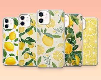 Lemon Phone Case Citrus Fruity Cover for iPhone 17Pro, 16, 15, 14, 13, 12, Samsung S25, S24, S23Fe, S22, A16, A26, A56, Pixel 10, 9Pro