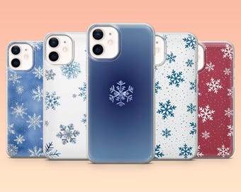 Snowflake Handyhülle Winter Icy Cover für iPhone 17Pro, 16, 15, 14, 13, 12, Samsung S25, S24, S23Fe, S22, A16, A26, A56, Pixel 10, 9Pro